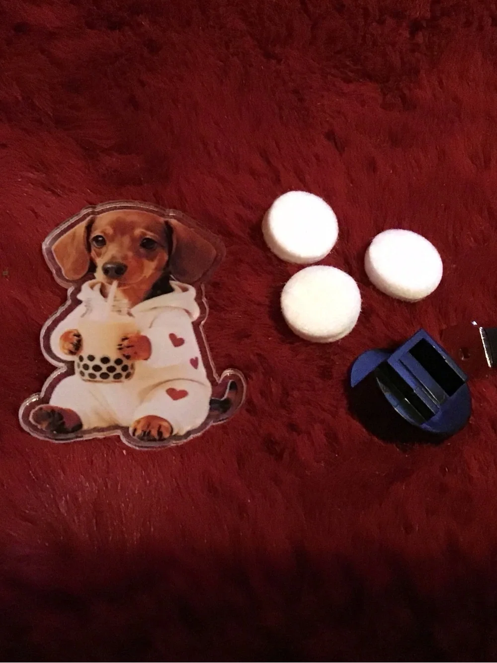 Puppy Bubble Tea Dog car vent air freshener clip- White & Brown